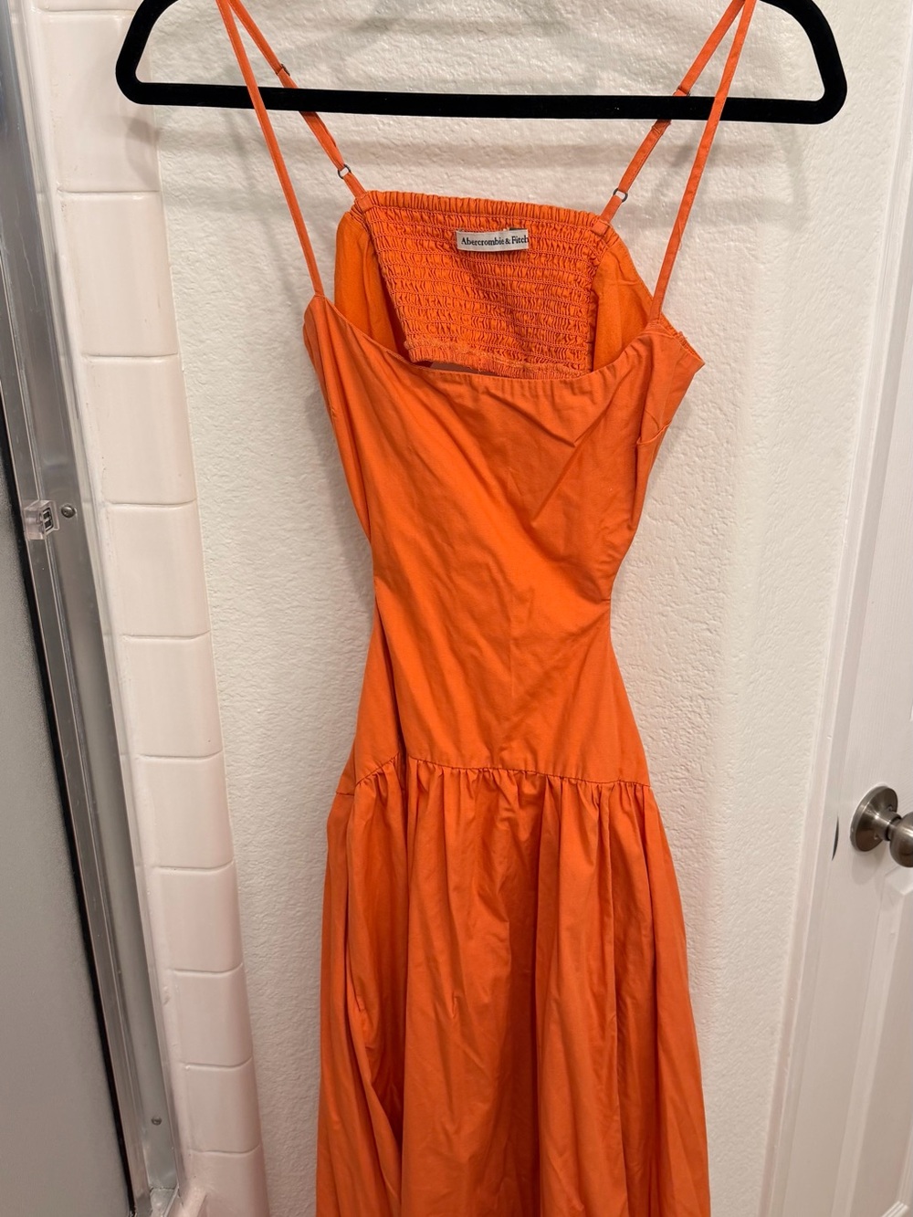Abercrombie & Fitch Bright Orange Open Back Maxi Dress